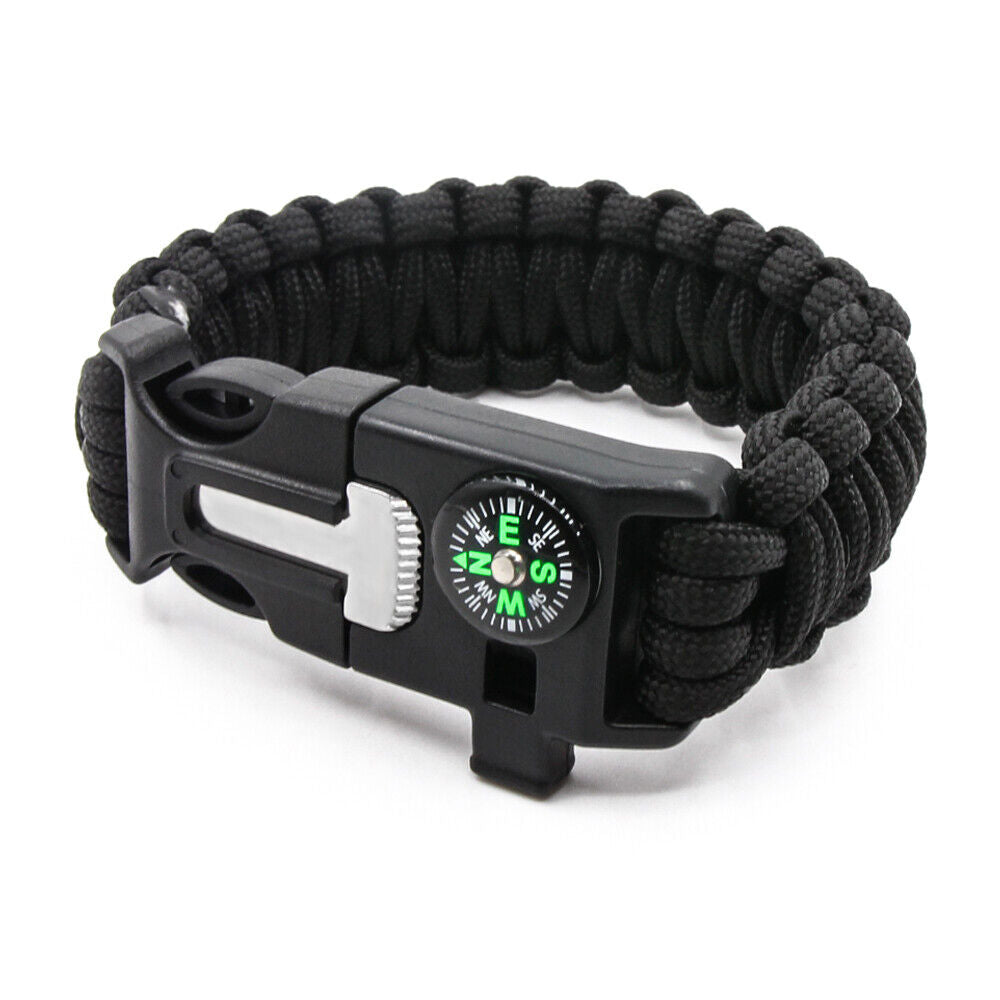 Emergency Paracord Bracelets, Survival Bracelet With Embedded Compass & Whistle