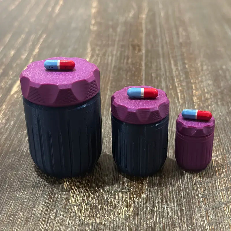 3D Printed Storage Container, Travel Storage Container, Travel Pill Bottle | Perfect for Backpacks, Purses, Pockets, Camping, Hiking, Emergency Kit, and More.