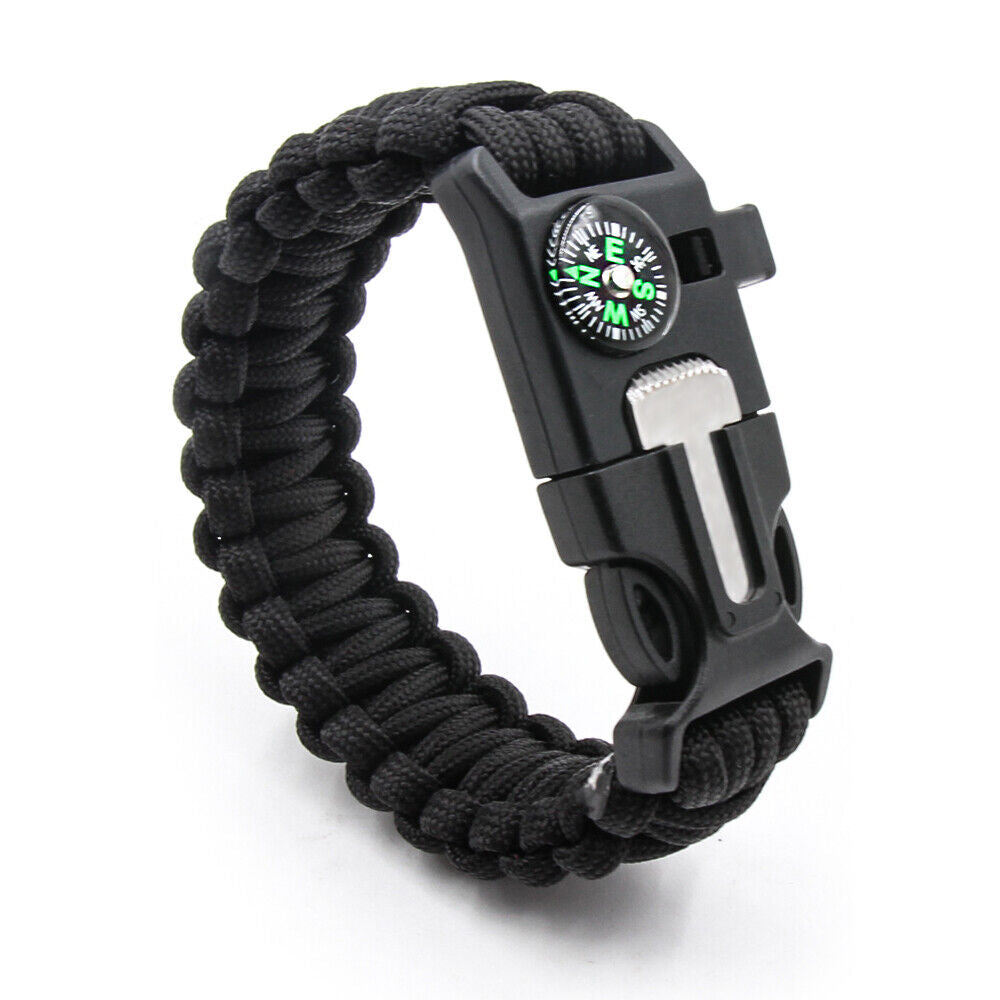 Emergency Paracord Bracelets, Survival Bracelet With Embedded Compass & Whistle