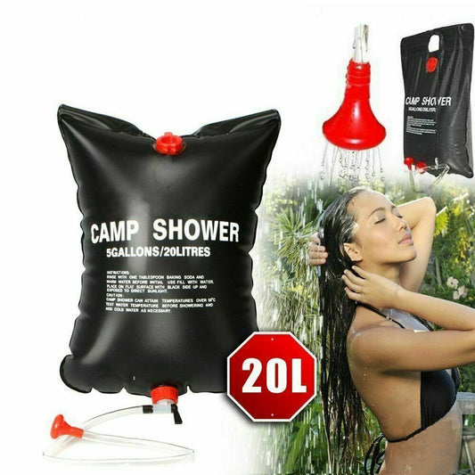 20L Camping Shower Portable Compact Solar Sun Heating Bath Bag