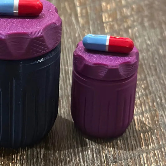 3D Printed Storage Container, Travel Storage Container, Travel Pill Bottle | Perfect for Backpacks, Purses, Pockets, Camping, Hiking, Emergency Kit, and More.