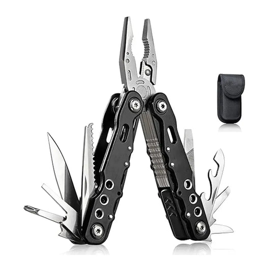 Multitool Pliers Pocket Knife Camping Tool Gifts for Men 14 in 1 Multi Tool with Safety Lock Screwdrivers Saw Bottle Opener Durable Sheath Perfect for Camping Survival Hiking Simple Repairs