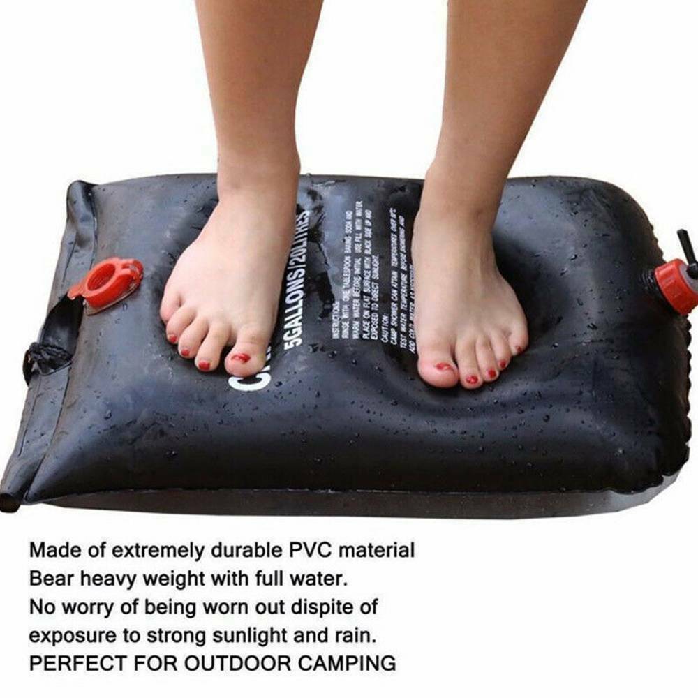 20L Camping Shower Portable Compact Solar Sun Heating Bath Bag