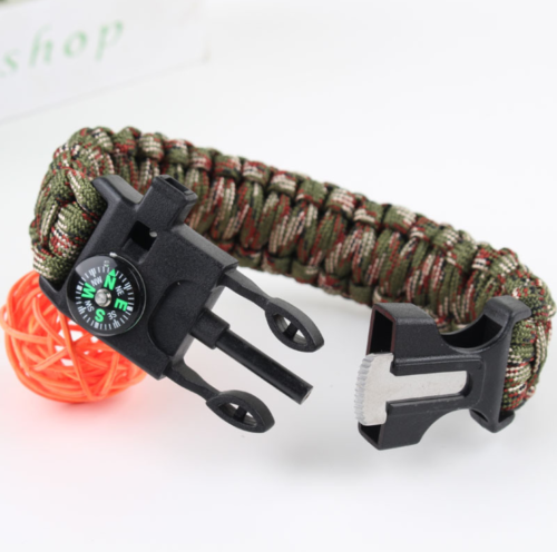 Emergency Paracord Bracelets, Survival Bracelet With Embedded Compass & Whistle