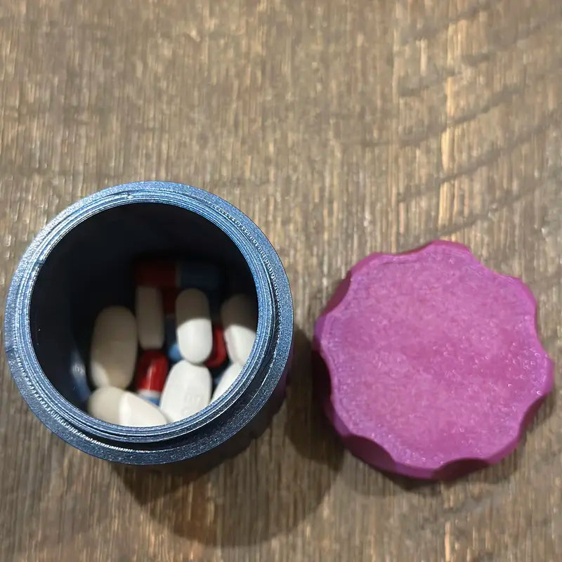 3D Printed Storage Container, Travel Storage Container, Travel Pill Bottle | Perfect for Backpacks, Purses, Pockets, Camping, Hiking, Emergency Kit, and More.